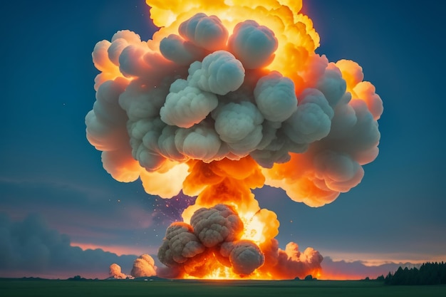 Foto atoombom waterstofbom nucleaire bom explosie paddestoel wolk schokgolf wallpaper achtergrond