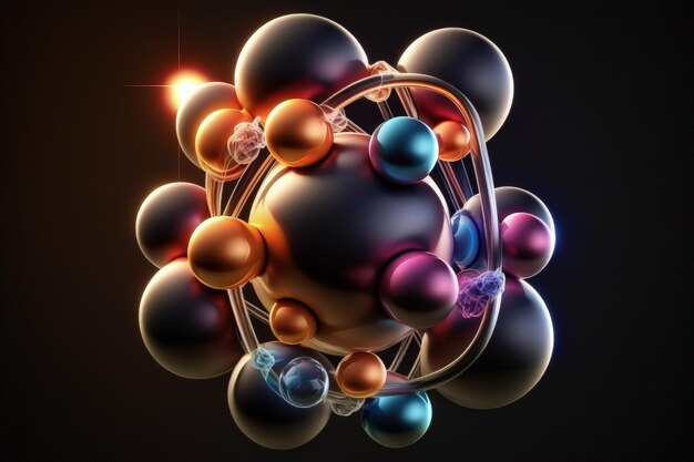 Atoomkern elektronen neutronen protonenmodel laat zien dat een atoom grotendeels lege ruimte is met elektronen die rond een vaste positief geladen kern draaien in vaste voorspelbare paden