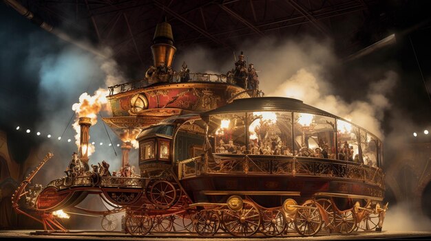 Photo attend a carnival that travels through time featuring attractions and performances from different