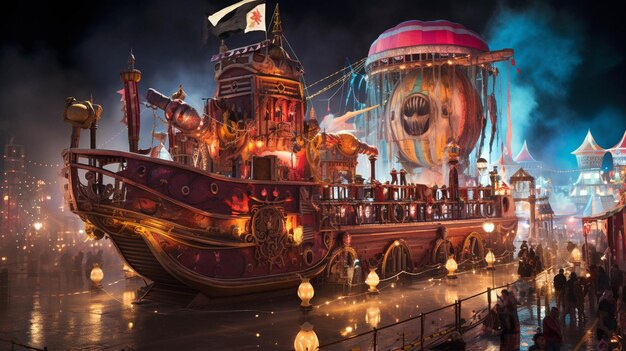 Attend a carnival that travels through time featuring attractions and performances