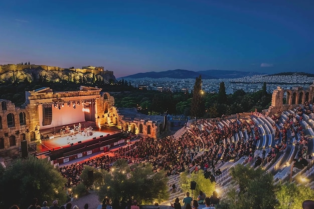 Photo attend an openair performance at the odeon of hero generative ai