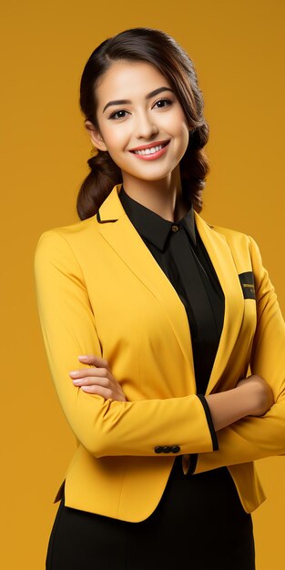 Attentive Concierge on Solid Yellow Background