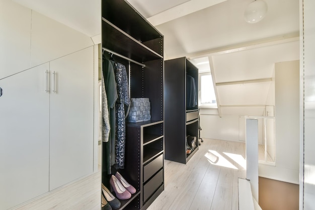 Attic walkin closet with windows