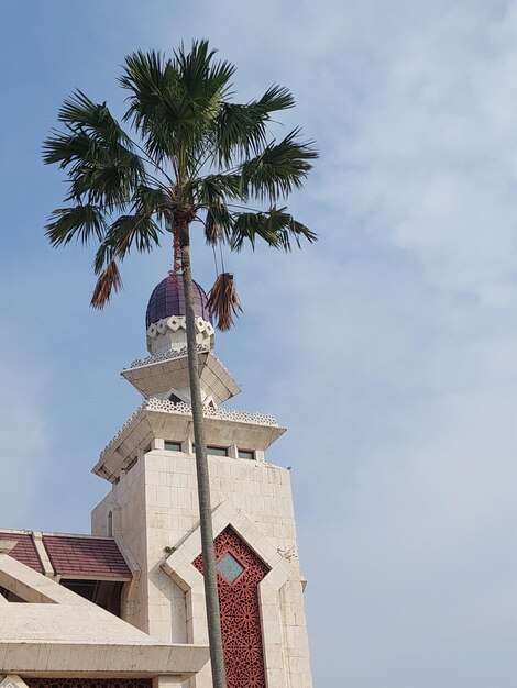 Attin grand mosque under the sunlight and a blue sky in Jakarta Indonesia