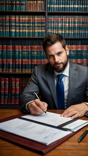 Attorney finalizing a business acquisition deal for Legal reviewing theme