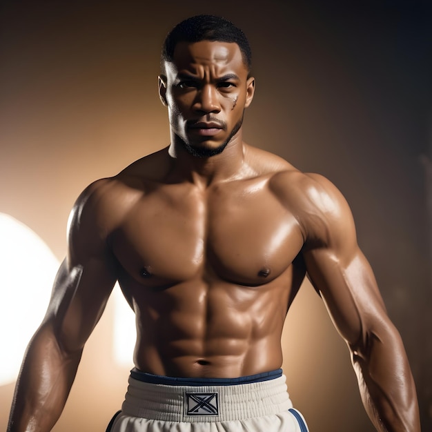 Attractive african american man boxer