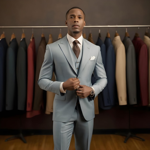 Attractive african american man tailor