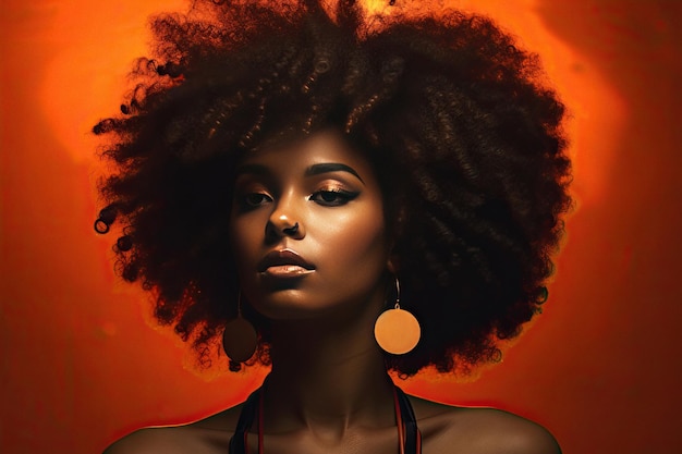 Photo attractive afro american model woman fashion and beauty portrait