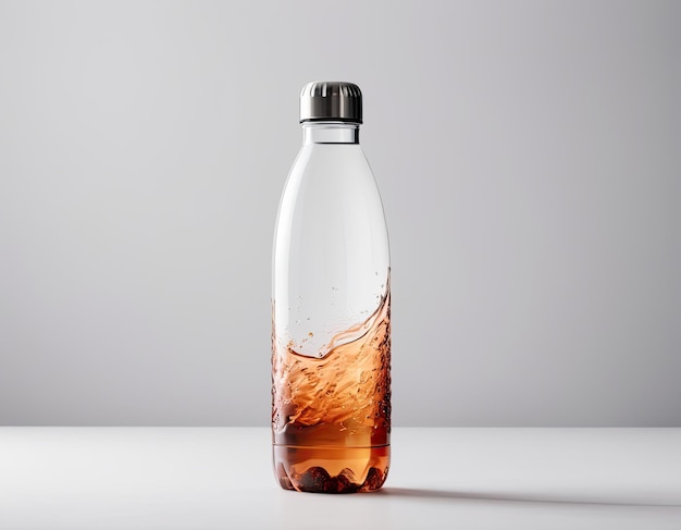 Фото Привлекательный и профессиональный макет бутылки с водой на чистом белом фоне