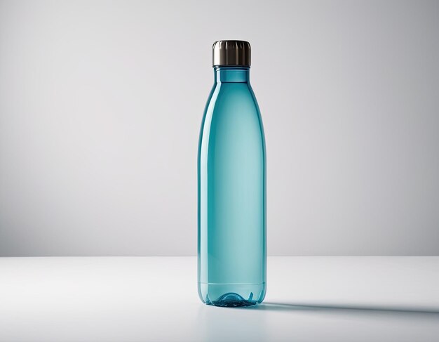 Фото Привлекательный и профессиональный макет бутылки с водой на чистом белом фоне