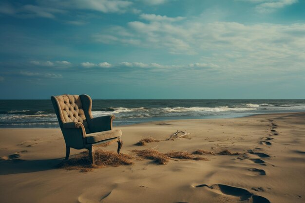 Photo attractive beach chairs generate ai