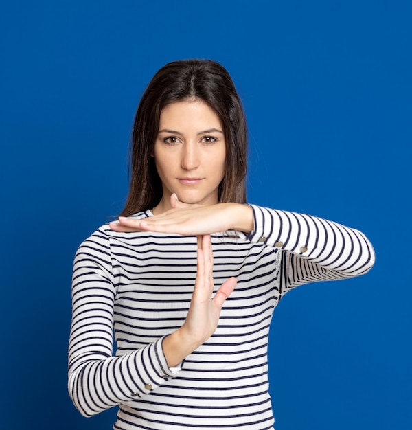 Attractive brunette girl in studio