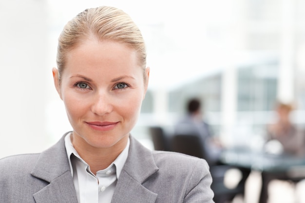 Attractive businesswoman in her office