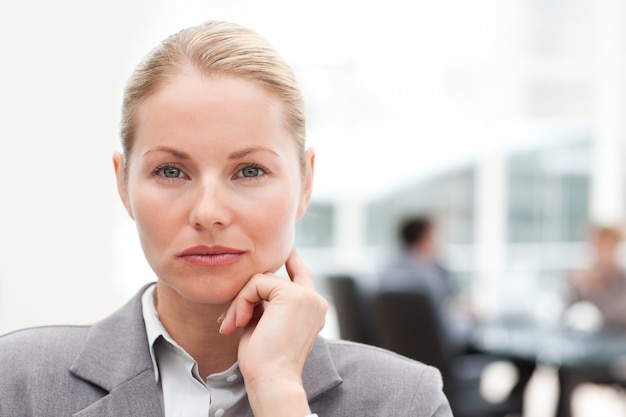 Attractive businesswoman in her office