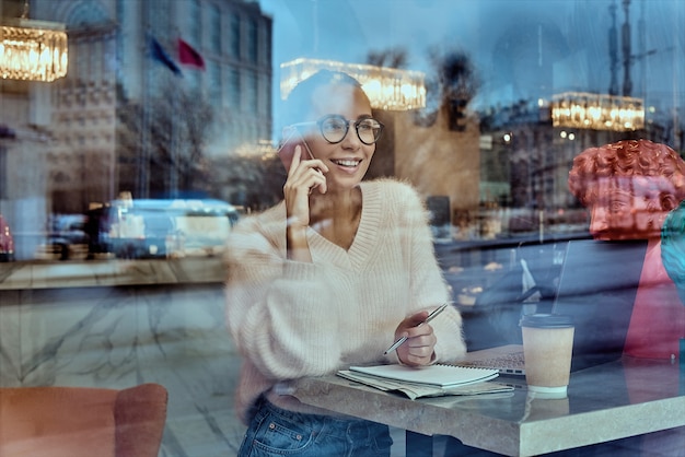 Attractive businesswoman in optical spectacles 