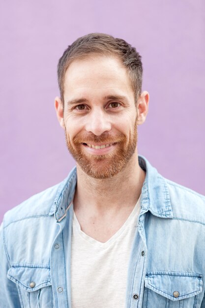 Attractive casual man with denim shirt 