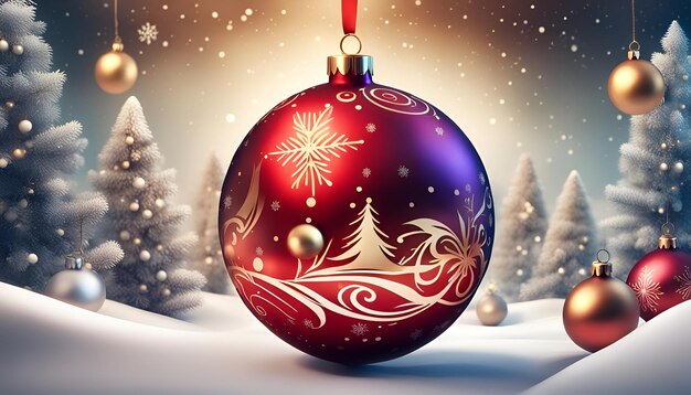 Attractive Christmas sale banner illustration Christmas Ball Ornament With Christmas Background