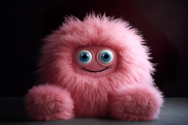 Photo attractive and fascinating image of cute monster generated by ai