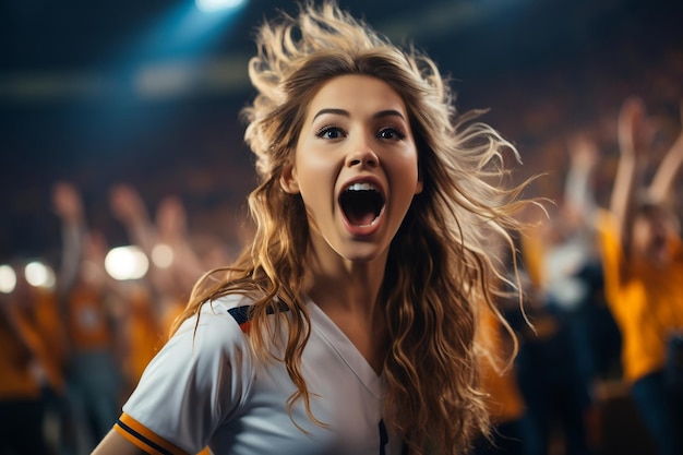 Attractive Girl as Soccer Fan