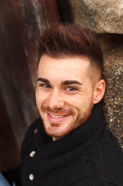 Attractive guy in a old house 