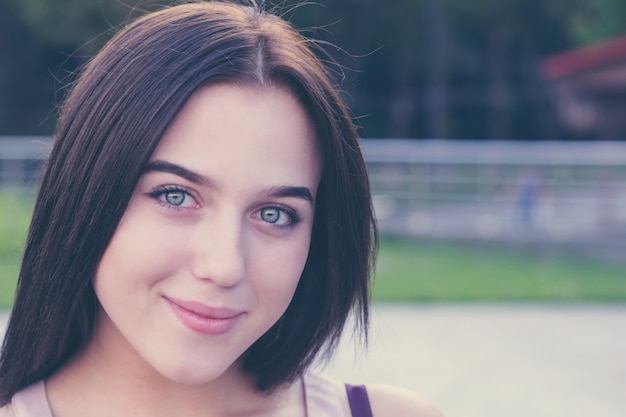 Attractive lady with kind smile