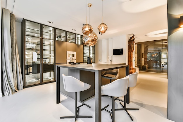 Attractive large kitchen in a minimalist style