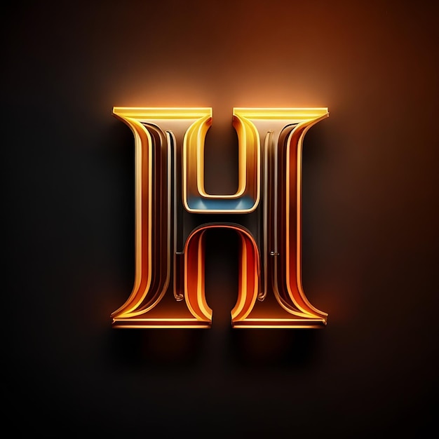 Foto logo di lettere attraenti illuminazione capitale elegante
