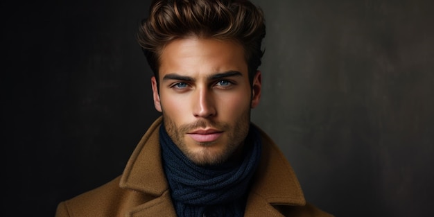 Attractive Male Model Striking A Confident Pose Exuding Allure And Charm