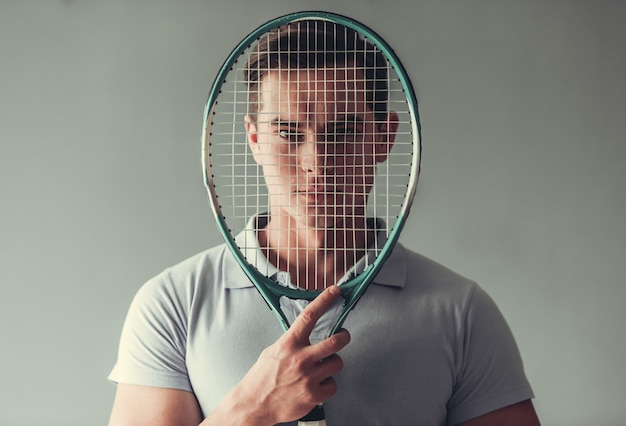 Attractive man tennis player