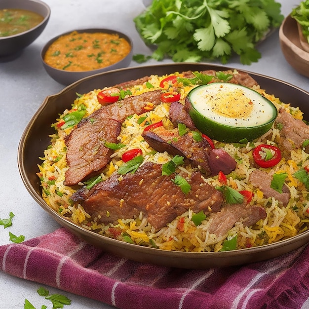 Attractive A plate of Kachchi Biryani