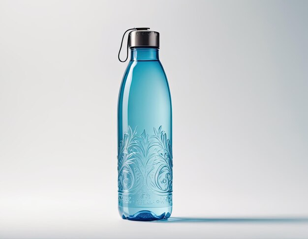 Photo attractive and professional water bottle mockup on a clean white background