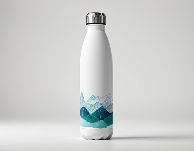 Attractive and professional water bottle mockup on a clean white background