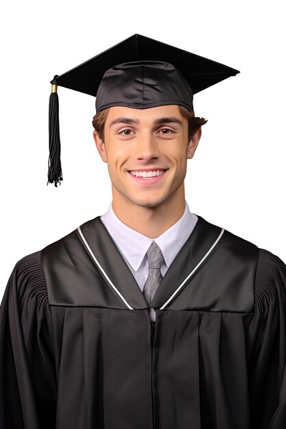 Premium AI Image | Attractive smiling beauty man wearing graduation cap ...