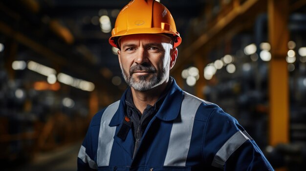 Attractive warehouse worker holding tablet in hand at large warehouse