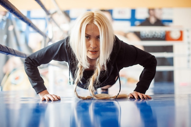 Attractive woman boxer