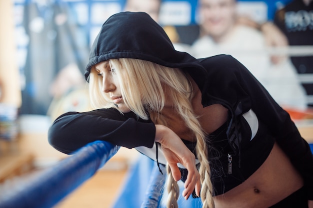 Attractive woman boxer