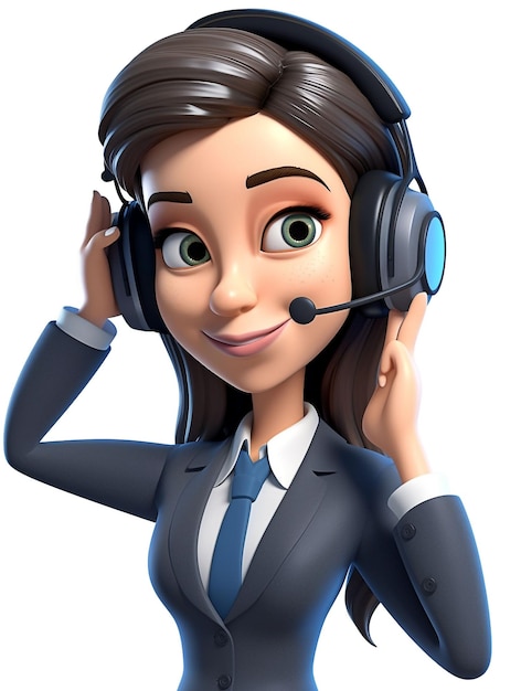attractive woman operator with formal suit generative ai