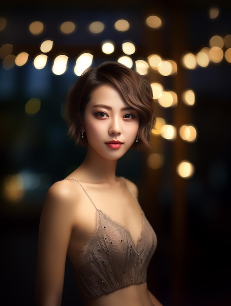 Attractive woman with bokeh background