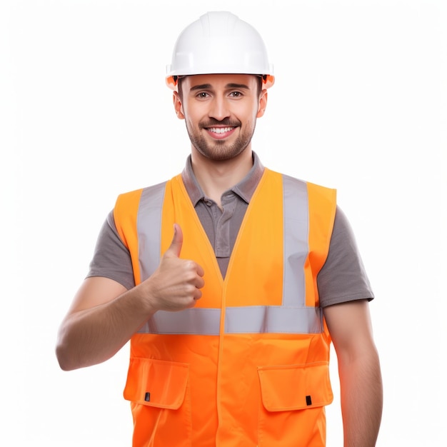 Attractive worker isolated