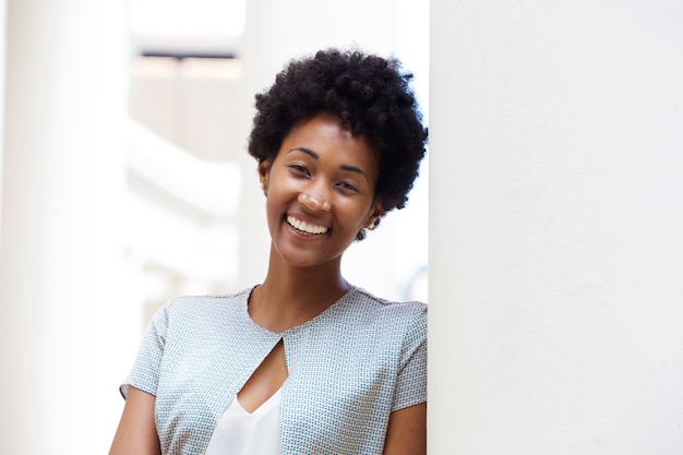 Attractive young african woman smiling