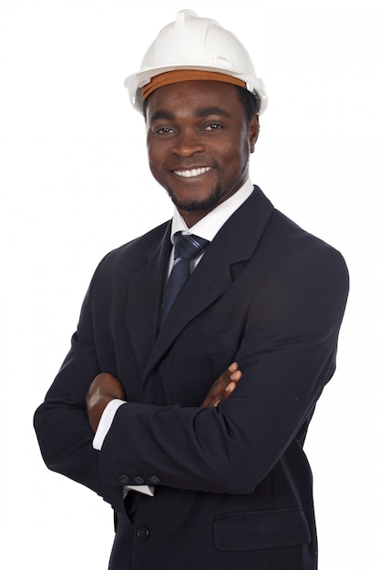 Attractive young architect a over white background