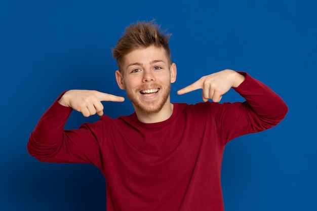 Attractive young guy with a red T-shirt