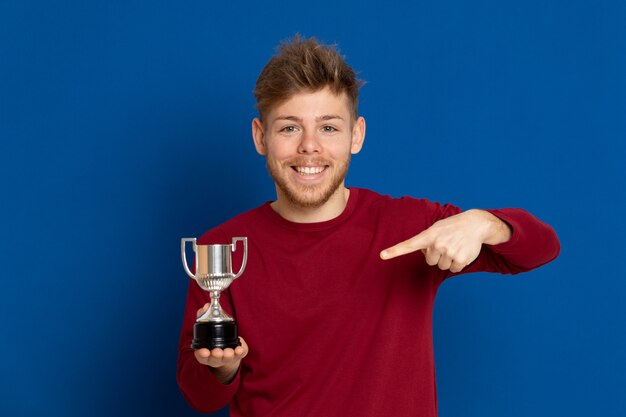 Attractive young guy with a red T-shirt