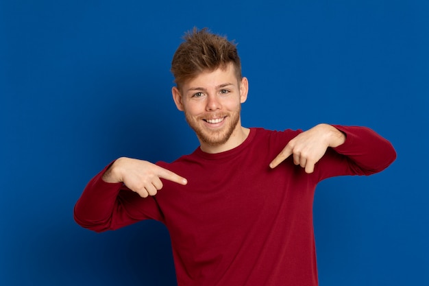 Attractive young guy with a red T-shirt