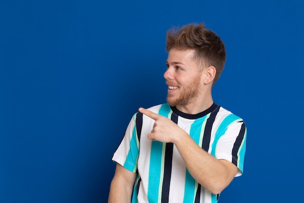 Attractive young guy with a striped T-shirt