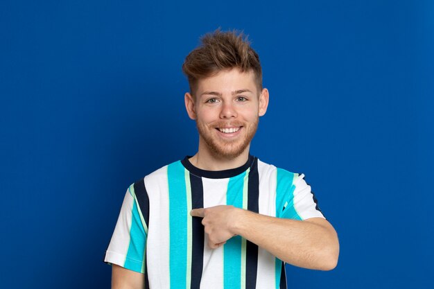 Attractive young guy with a striped T-shirt