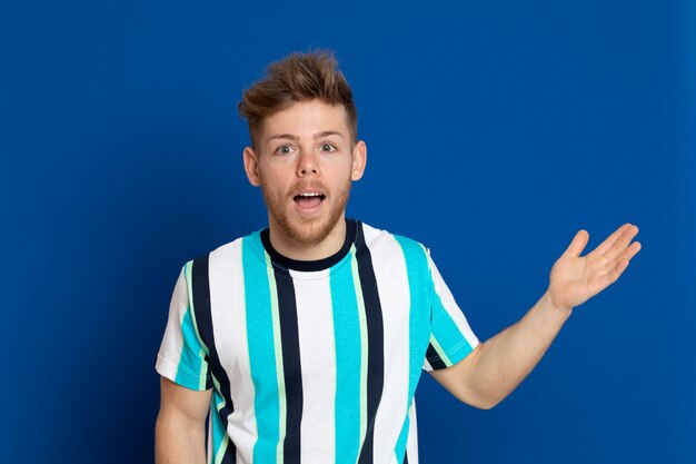 Attractive young guy with a striped T-shirt