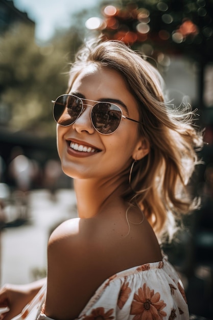 An attractive young woman enjoying the day