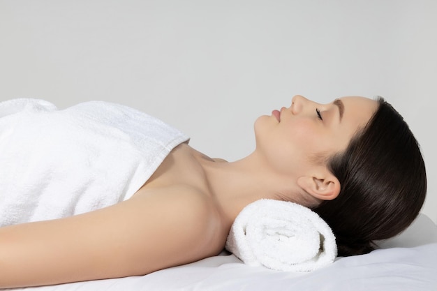 attractive young woman take spa treatment spa and relax