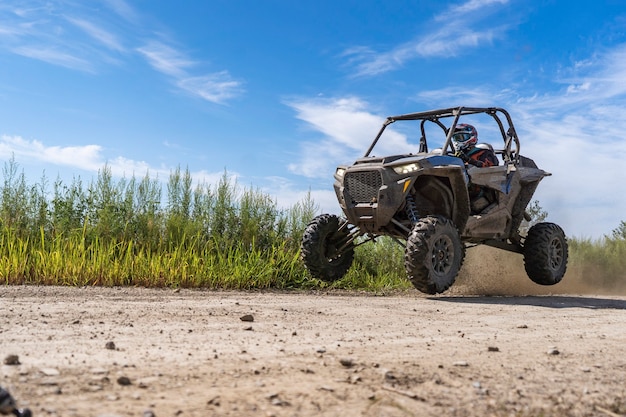 Atv adventure buggy extreme ride on dirt track utv